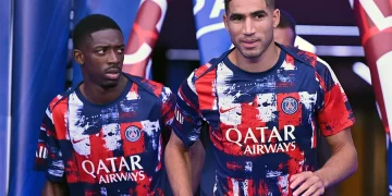 Ousmane Dembélé (à g.) et Achraf Hakimi