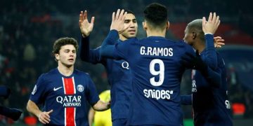 Les joueurs du Paris Saint-Germain