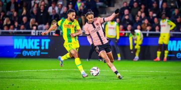 Bradley Barcola en match contre Nantes