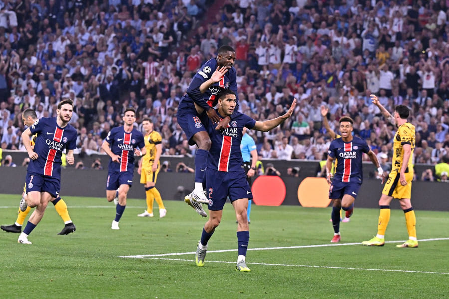 Achraf Hakimi (2) ouvre le score en match contre l'Inter