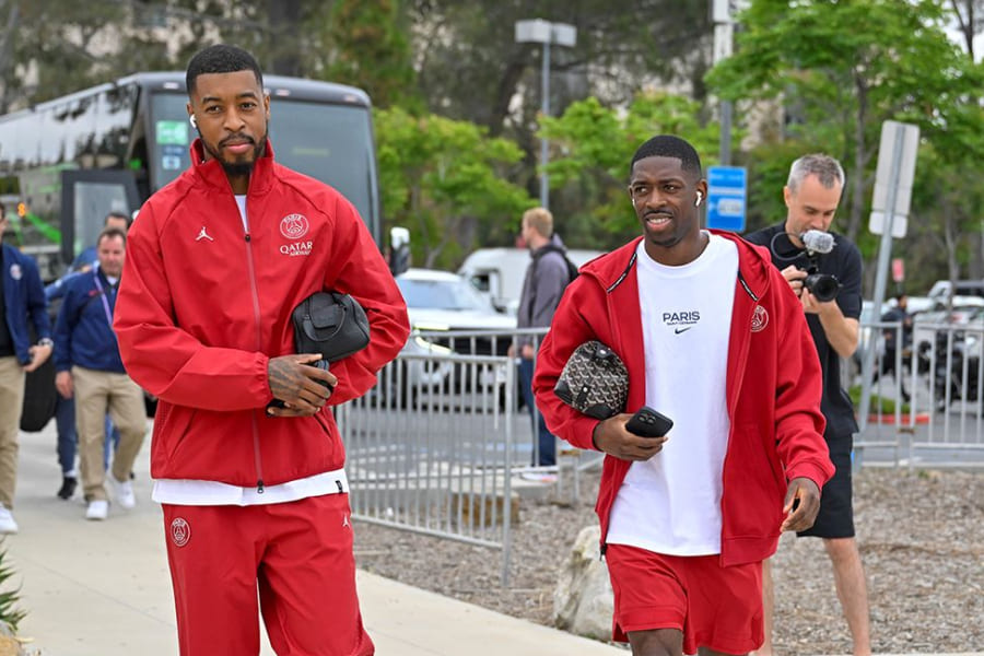 Ousmane Dembélé et Presnel Kimpembe (à g.)