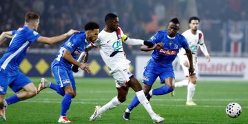 Ousmane Dembélé lors du match face au Vendée Fontenay