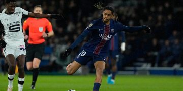 Bradley Barcola face au Stade Rennais